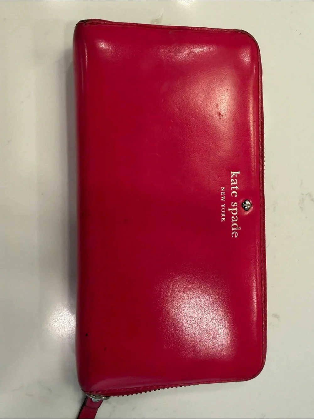 Kate Spade Hot Pink Leather Zip Wallet